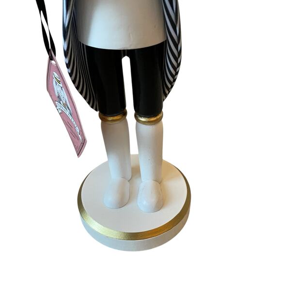 Tophat & Tail Easter Bunny Rabbit Wooden Nutcracker 14in Black & White New - Picture 12 of 13